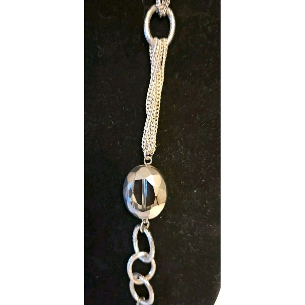Simply Vera Wang Silver Tone Double Oval Link Necklace 18" EUC‎ - Picture 2 of 4